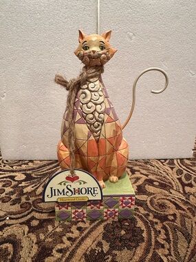 Jim Shore “Checkers” Beige and Brown Checkers Figurine Base